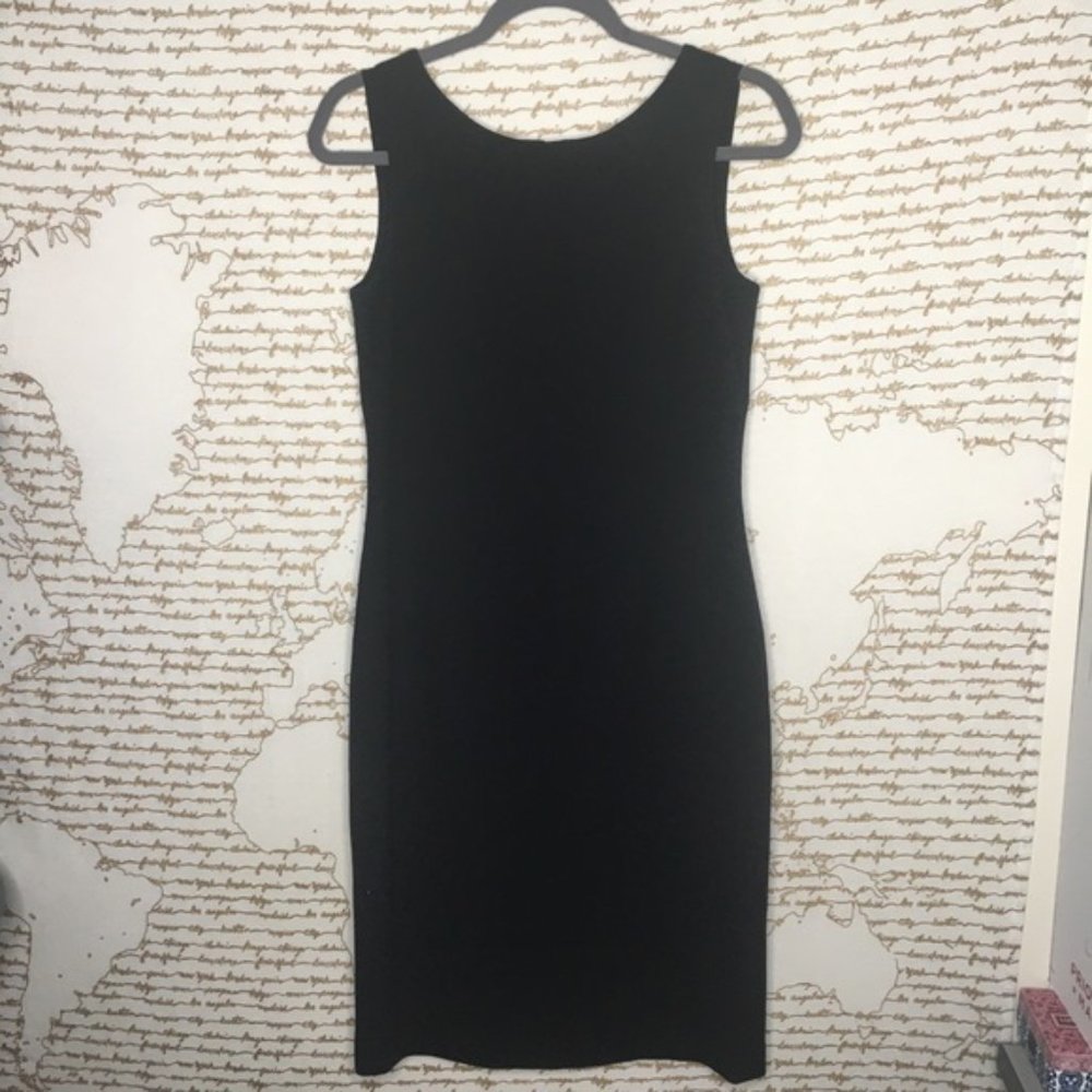 Santorelli Made in Italy Size 4 Classic Black Midi Length Sheath Dress
